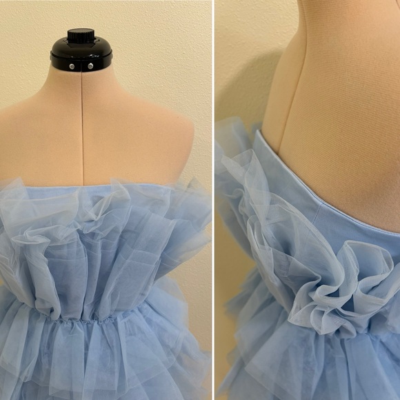 SOLD Francesca’s Suzie tulle tiered dress, light blue - Picture 7 of 16